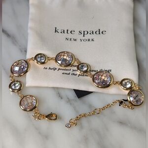 NWT Kate Spade On the Dot Bracelet - Stunning - Clear/Gold